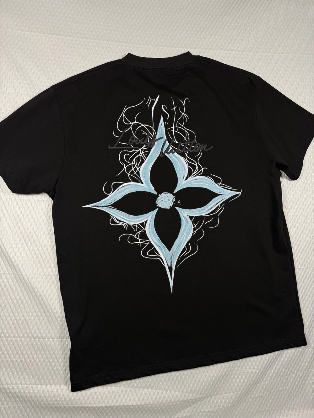 Louis Vuitton Men’s Medium Slim Fit Black Graphic T-Shirt – Excellent Condition